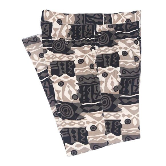 Chiragh Apparel Other - Mens Gurkha Pants 38 Abstract Corduroy Trousers Beige Brown Straight Flat Front